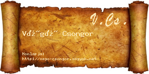 Vágó Csongor névjegykártya